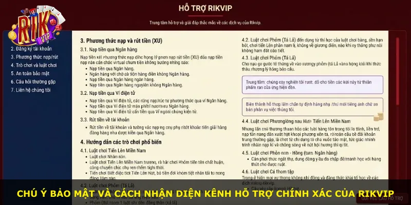 Chú ý bảo mật và cách nhận diện kênh hỗ trợ chính xác của Rikvip