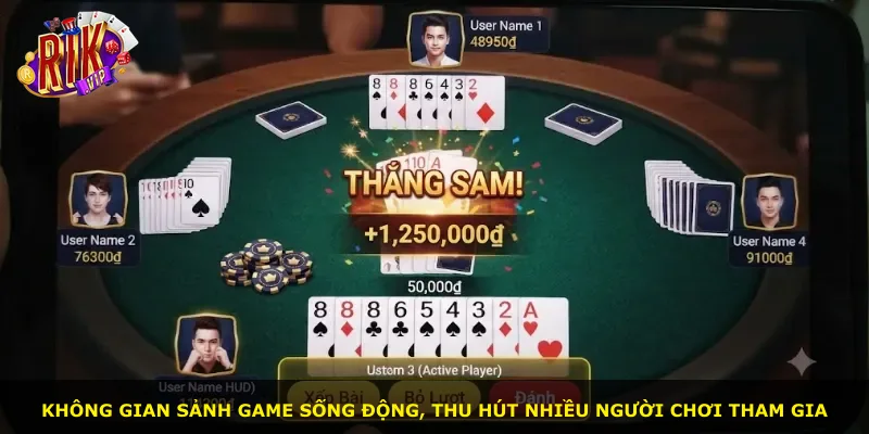 Không gian sảnh game sống động, thu hút nhiều người chơi tham gia