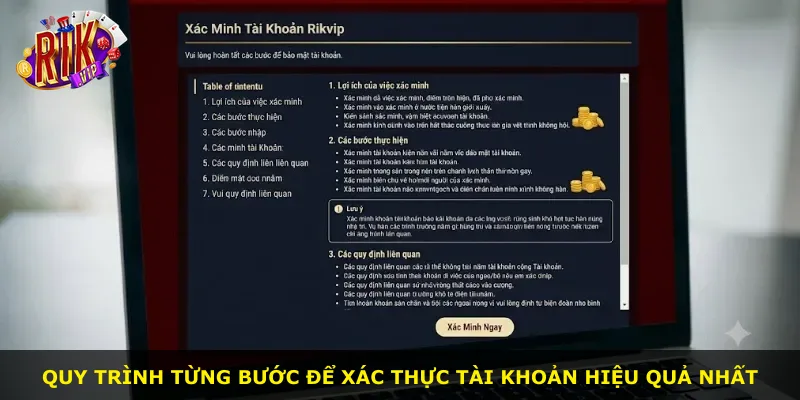 Quy trình từng bước để xác thực tài khoản hiệu quả nhất